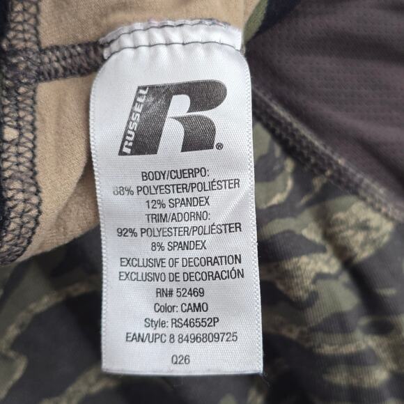 Russell Green Camo Compression Dri Power Scent Stop Leggings Pants Large L - Picture 8 of 8